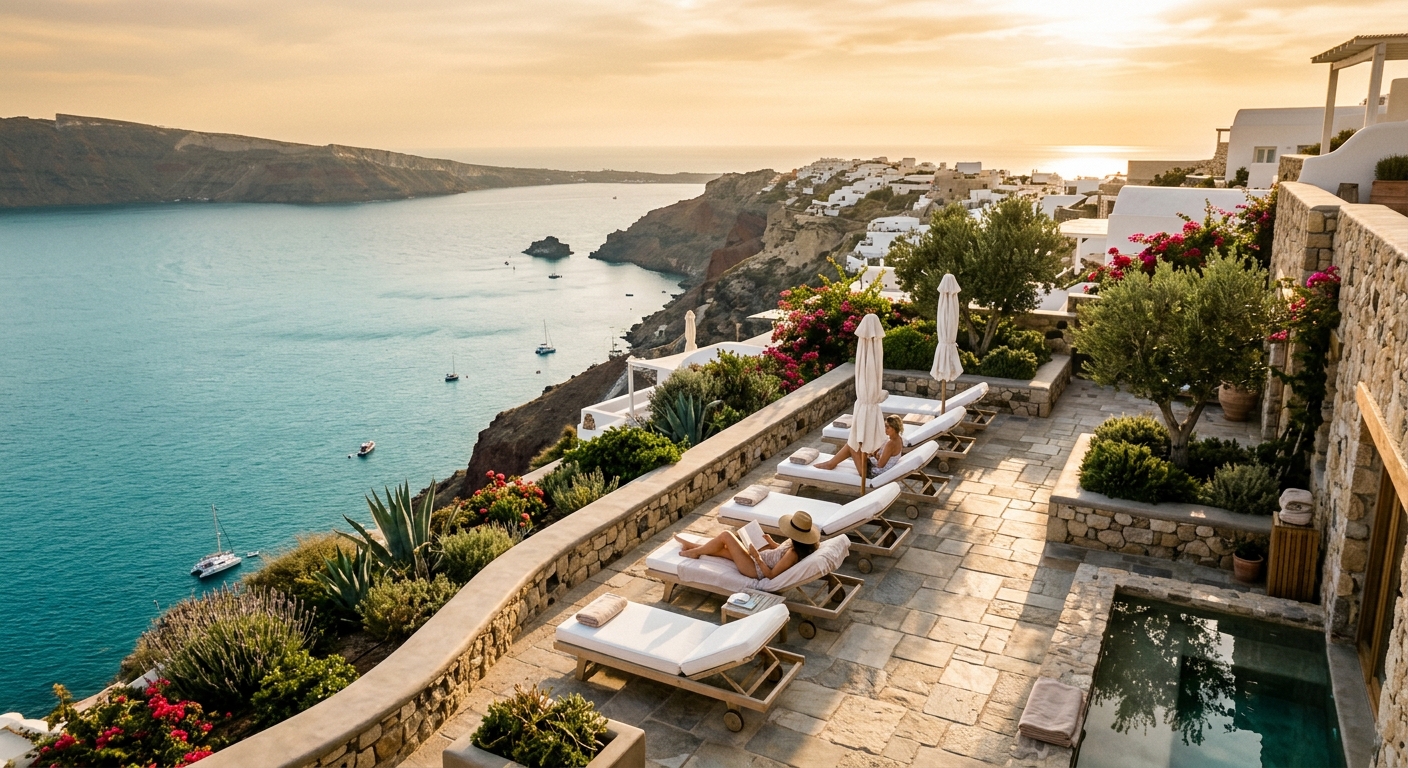 La Posidonia Spa Ibiza clifftop relaxation terrace overlooking the Mediterranean Sea at Hacienda Na Xamena